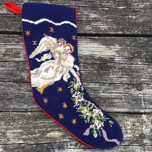 Christmas Stocking Angels Cherubs Needlepoint